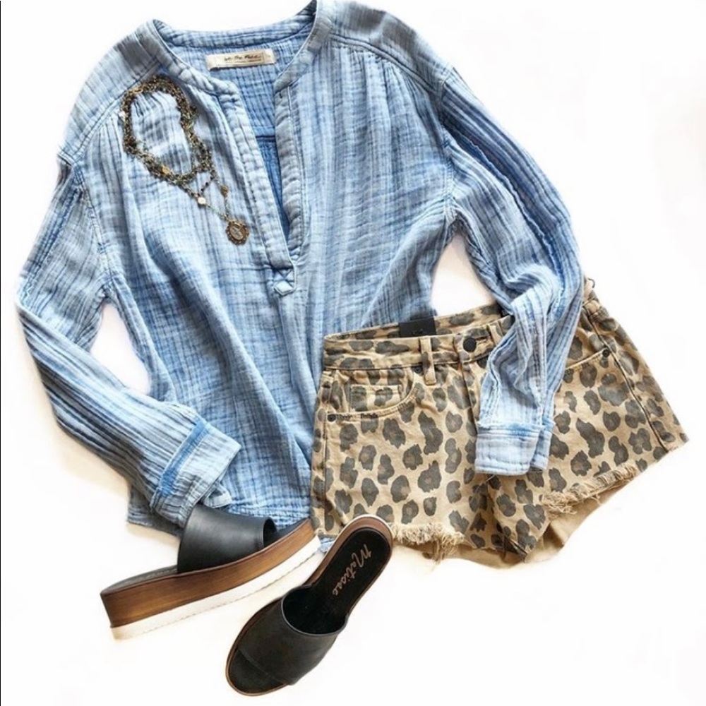 Blank NYC leopard Jean shorts